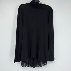 Elie Tahari Pleated Back Turtleneck Cashmere Silk Size M